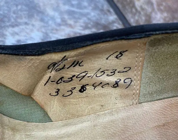 Vintage Mid Century Disco Square Toe Colorblock Leather Pumps Heel 9.5 MCM Retro Orange