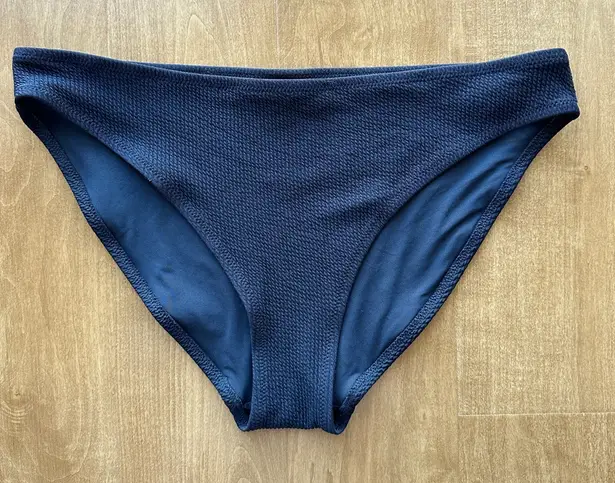 H&M  Navy Blue Textured Bikini Swim Bottoms, Size 14 - Image 1