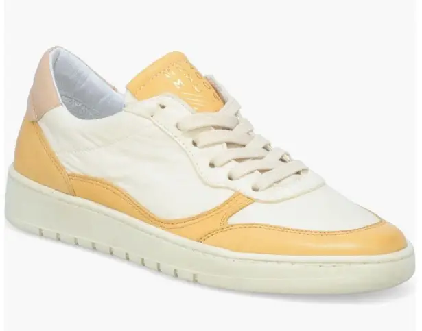 Miz Mooz Veronica Leather Sneaker Lightweight Yellow/White Size 9.5 Euro 40, NWT