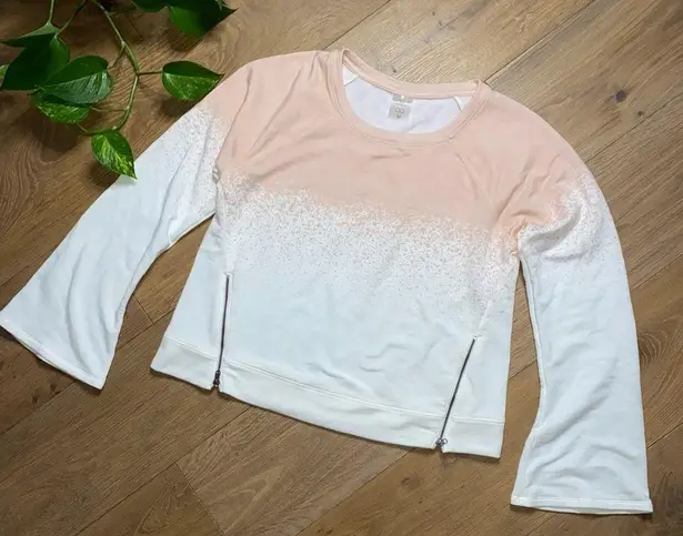 CALIA Effortless drip dye zipper bell sleeve sweatshirt Pink Size M