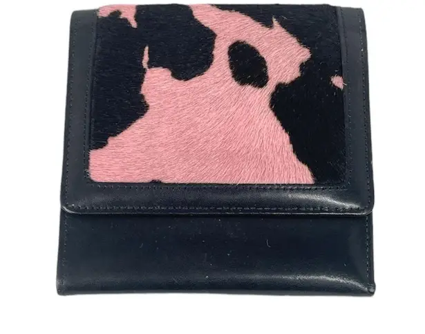 Garys Faux Cowhide Trifold Wallet Pink Black