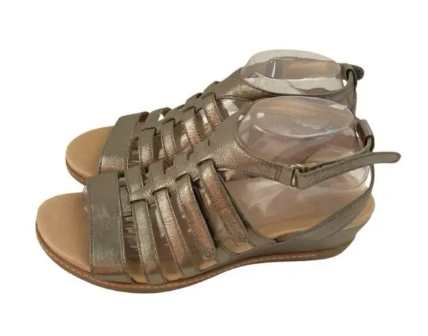 Dansko * Athena Sandals Womens 39 Silver Metallic Strappy Comfort Resort Travel