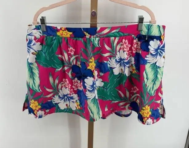 Cacique Swim Women's Hibiscus Tropics Slitted Swimsuit Skirt Size 20