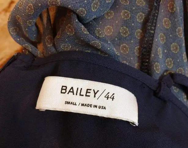 Bailey 44 Brandi Chiffon Dress Womens S Blue Medallion Print Long Sleeve Sheer