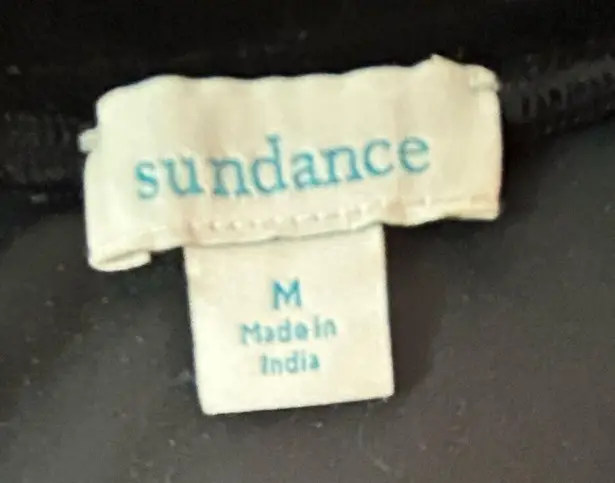 Sundance Enchantress Black Velvet Red Embroidered Lace Overlay Top Size M