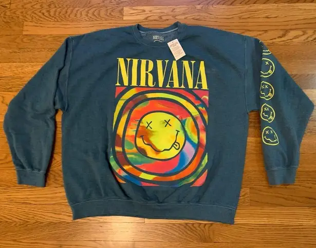 Nirvana Smile overdyed sweatshirt oversized size S|M