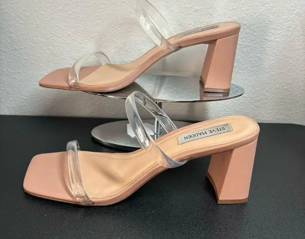 Steve Madden Lilah Nude Clear Strap Heel 9.5M