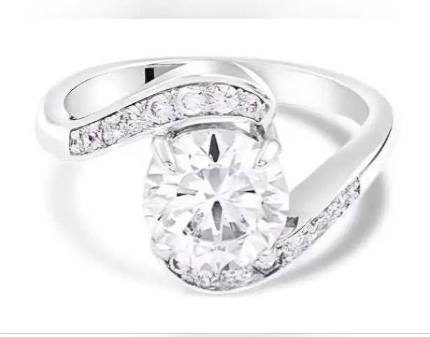 Fragrant Jewels April Birthstone Silver Tone CZ Bypass Ring (9)