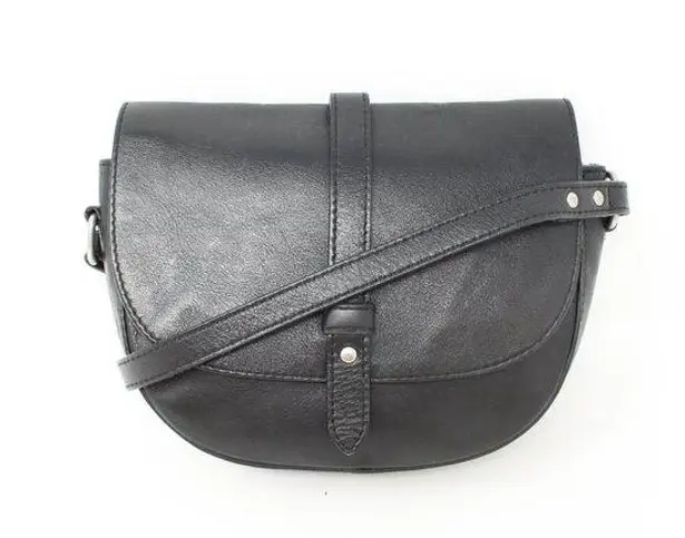 American Eagle  The Wander Collection Leather Saddle Bag Crossbody Black