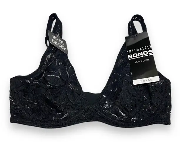 Bonds Intimately Womens Bra 32C Lace Deep V Bra Sheer Underwire Black NEW Size undefined