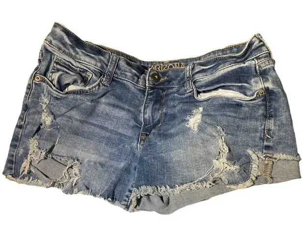 Arizona Jeans ARIZONA Jean Short Shorts Size 0, Distressed 5 pocket zipper and button closure