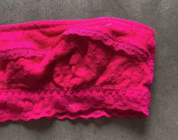 Gilly Hicks  Bright Pink Lace Unlined Bandeau--XS