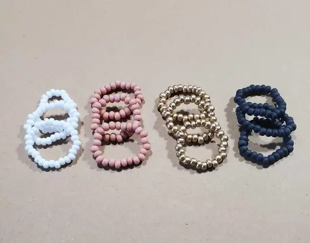Seed Bead Flexible Ring Set