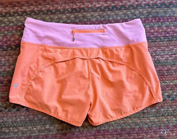 Lululemon  PINK & ORANGE SPEED SHORTS