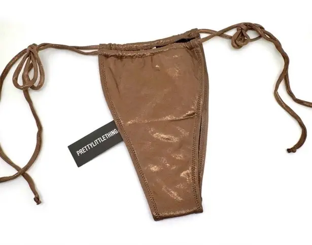 Pretty Little Thing  Brown Shimmer Side Tie Bikini  
Bottom Size 10 thumbnail 1