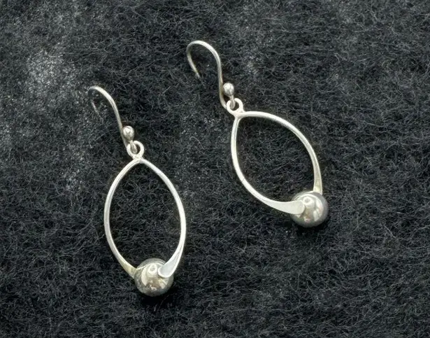 The Moon 925 Silver Dangle Drop Earrings Minimalist Modern Handmade in Mexico