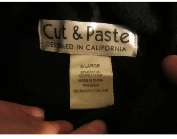 None Cut & Paste Women's X-Large Black Hoodie