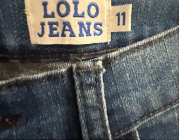 Lolo Women's Ankle Jeans Size 11 Blue Side Stripe Stretch Denim