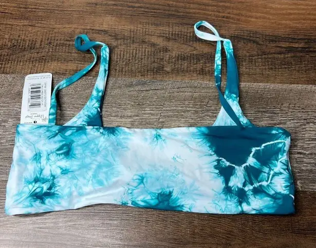 Daisy NWT Dippin 's Aqua Tie Dye Twisted Bralette Bikini Top Teal White Medium