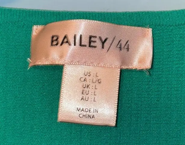 Bailey 44 Ribbed Puffy Patchwork Blouse Green Long-Sleeve Top Size Large