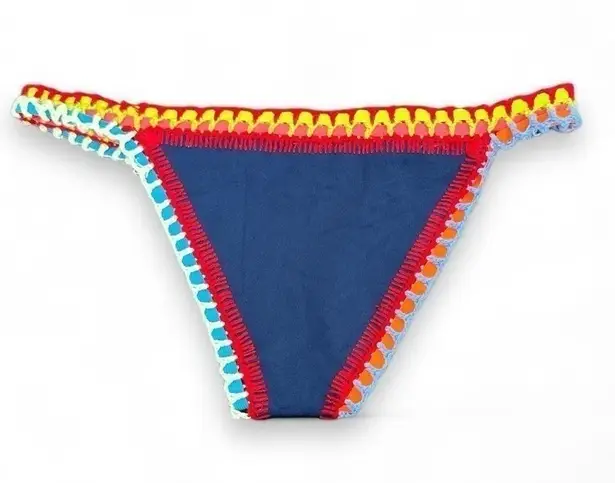 kiini  Swim Bottoms Tasmin Crocheted Bright Colored Bikini Large