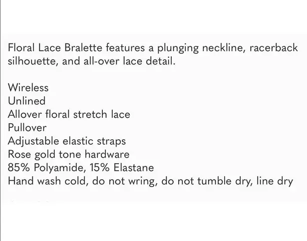 Savage X FENTY unlined plunge lace floral Racerback bralette beige size large