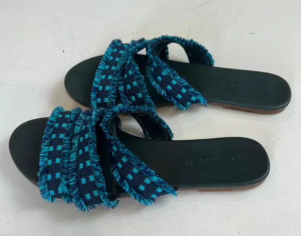 Rothy's - Triple Band Teal Blue Fringe Sandals Summer Vacation Resort Boho