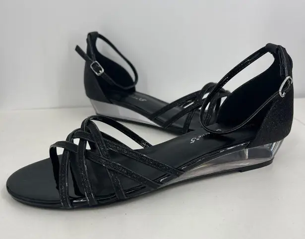 Easy Street Tarrah Dress Sandals in Black With Clear Heel Size 10M New