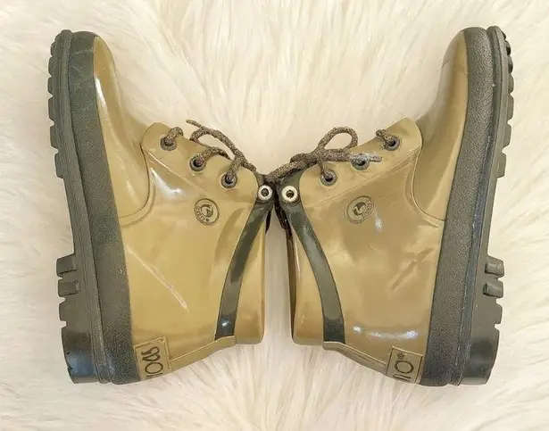 Sporto Womens Thermolite Olive Green Lace Up Duck Boot sz 7 Rain Garden Vinage