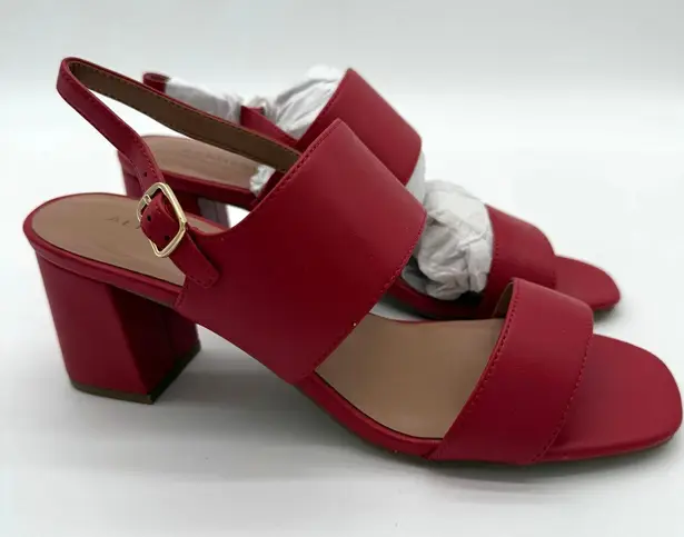 Aerosoles Emmex Block Heel Comfort Dress Red Faux Leather Sandals Elegant NWB 9