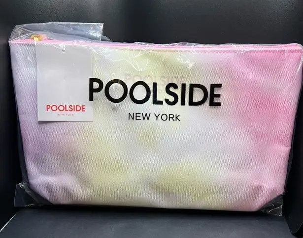 NWT! Tie Dye Pink Yellow Lavender Poolside Water Resistant Pouch Wristlet Strap Pink Size undefined