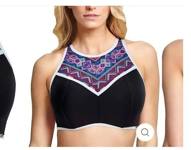 Panache Ayanna High Neck Crop Bikini Swim Top 34D Regular price$75.00 Black Size undefined