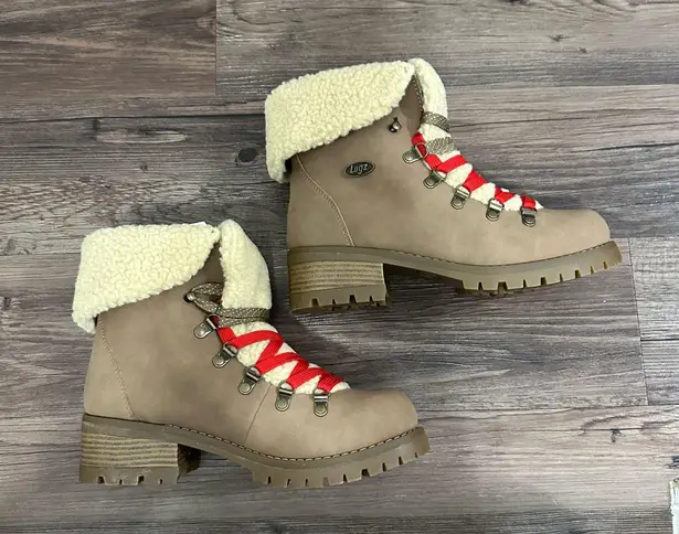 Women's Brown And Tan With Red Laces Eevee Boots Size 9.5 Hiker Boots Lugz