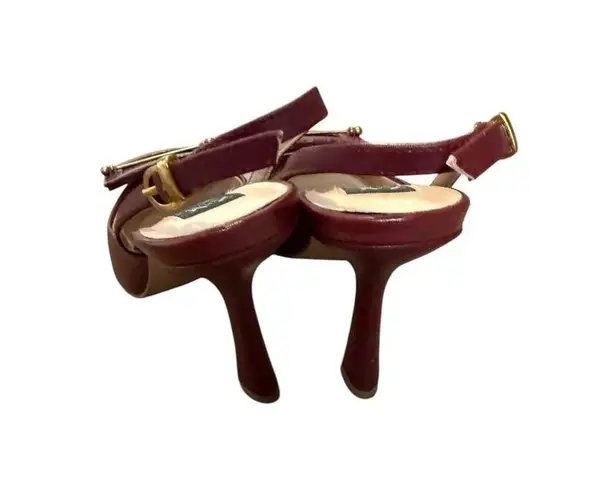 Zac Posen Nena Maroon Red Pointed Toe Stiletto Heel Slingback Pumps Size 7