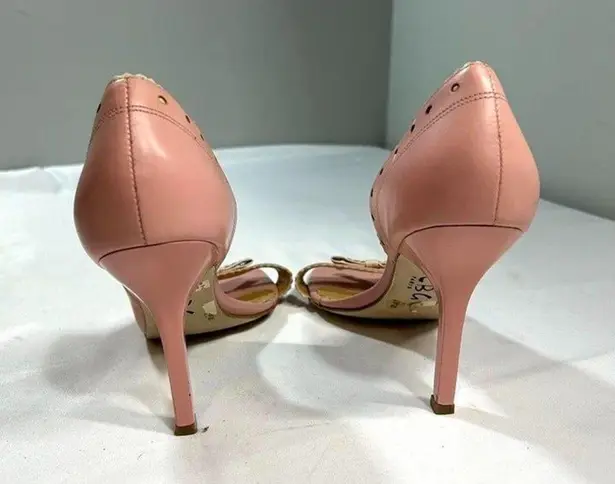 Vintage‎ Y2k BCBG Paris Leather Bow Cut Out Pump Heels 9 Pink