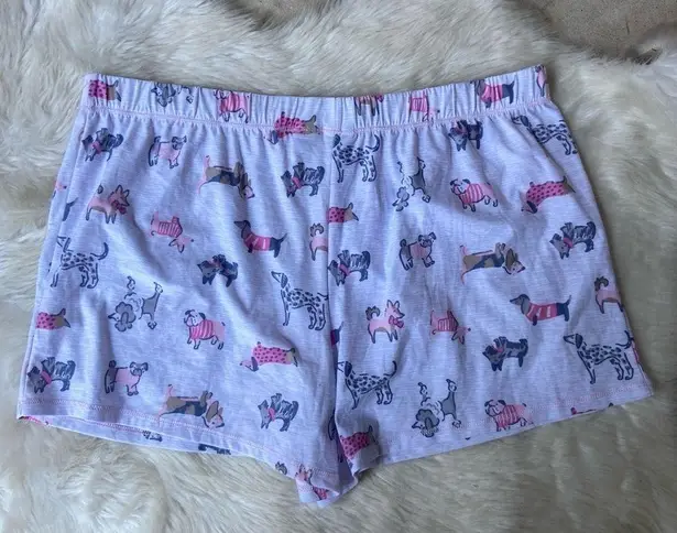 Jaclyn Smith Grey Puppy Dog Print Pajama Shorts