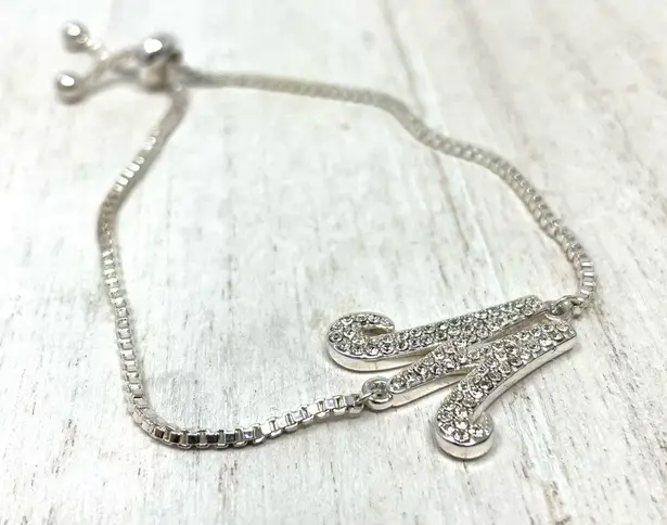 “M” initial silver tone bracelet, NWOT