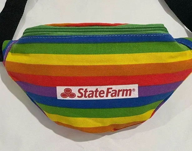 Rainbow stripped pride flag parade June festive vacation beach travel fanny pack