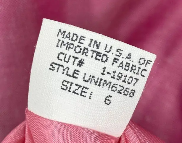 David Meister Pink Sheath Dress Women Sz 6 Short Sleeve Square Neck Feminine