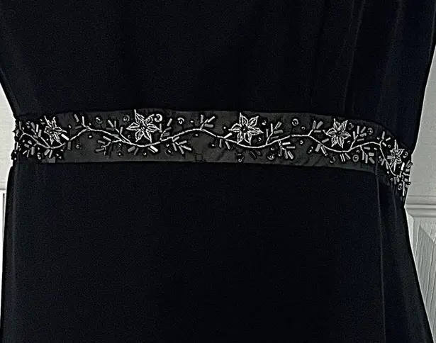 Michaelangelo empire waist sleeveless formal black maxi dress backless flawless