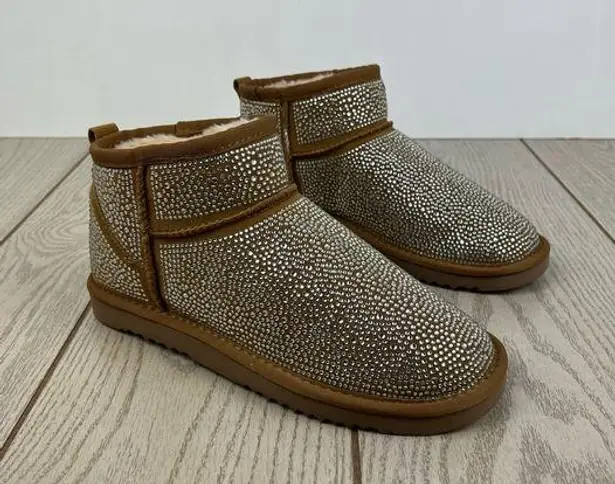 I.N.C. International Concepts Ariee Mini Cold Weather Booties 9M Tan Bling $60 Size 9