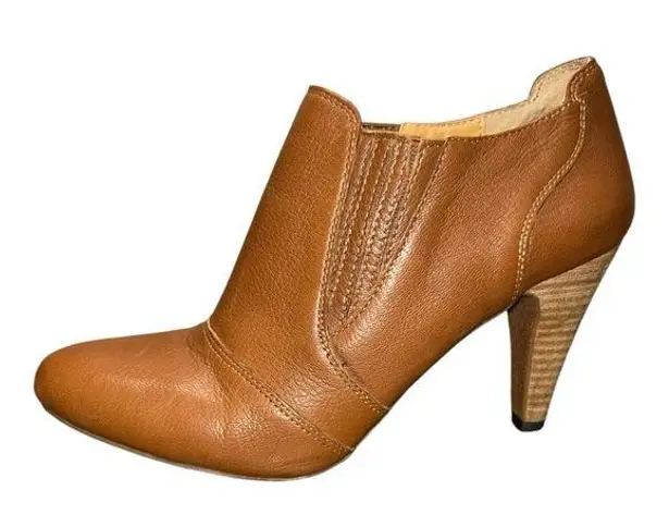 Audrey Brooke Avignon Ankle Boots Women’s 9 Tan Brown Leather Heeled Booties