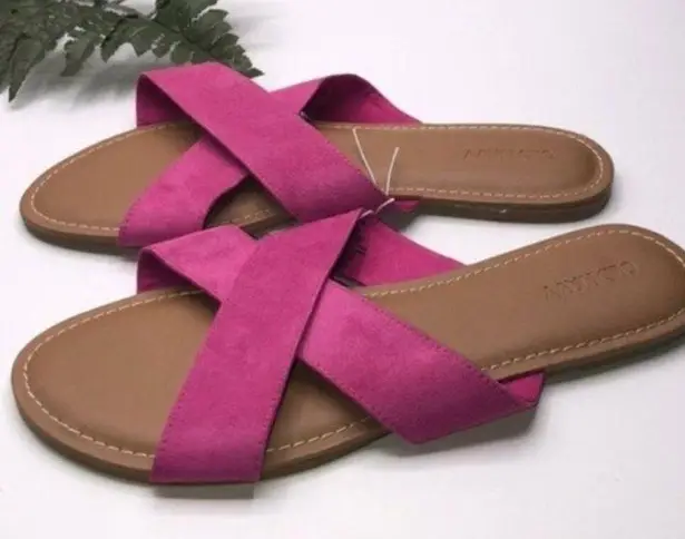 Old Navy  Bright Pink Cross Strap Slide size 7