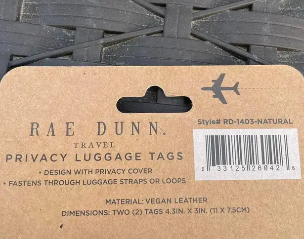 Rae Dunn Beige Cream Luggage Tags