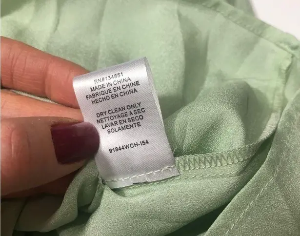 WAYF The Harlet Metallic Chiffon spearmint Gown Small.