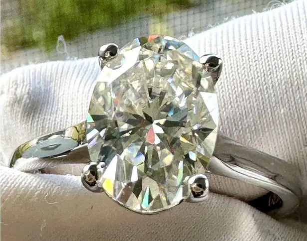 Certified 2.5ct Oval cut moissanite D VVS1 S925 sterling silver engagement ring7