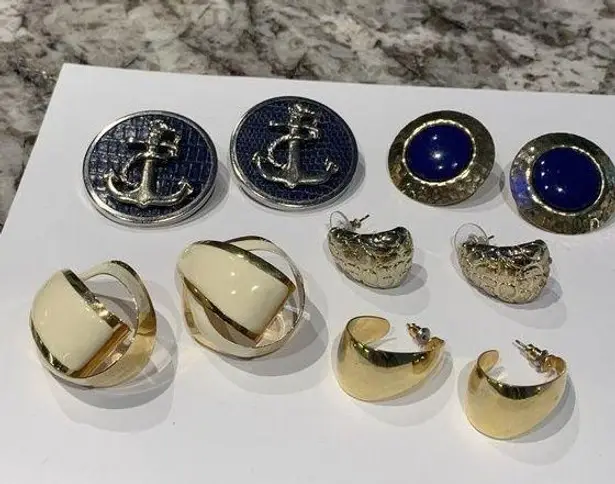 Lot Of 5 Costume Earrings Vintage