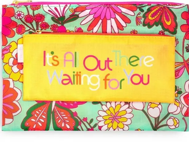 NWT CARRYALL DUO ZIPPER POUCH SET