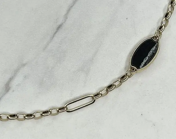 Chico's  Gold Tone Long Chain Link Station Necklace