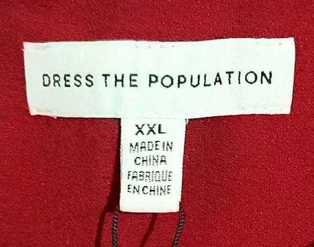 Dress the Population Lyla Midi Sheath Dress Garnet Red Plus XXL NEW